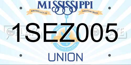 1SEZ005 Mississippi License Plate