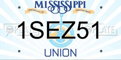 1SEZ51 Mississippi License Plate