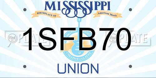 1SFB70 Mississippi License Plate