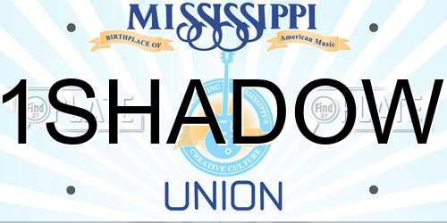 1SHADOW Mississippi License Plate
