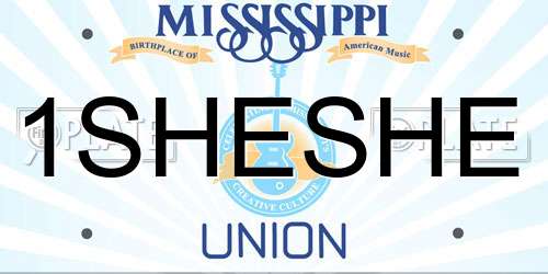 1SHESHE Mississippi License Plate