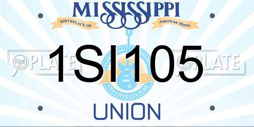 1SI105 Mississippi License Plate
