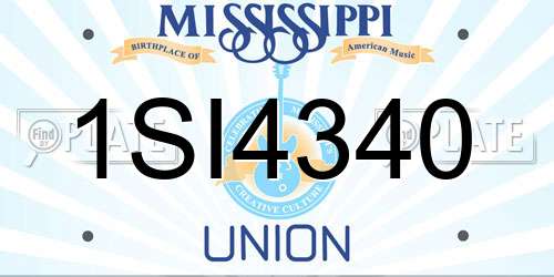 1SI4340 Mississippi License Plate