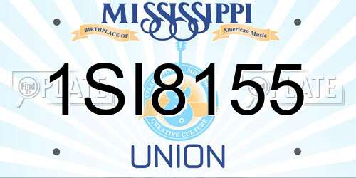 1SI8155 Mississippi License Plate