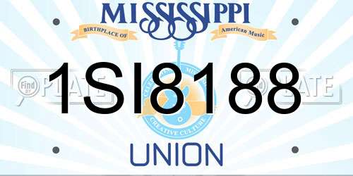 1SI8188 Mississippi License Plate