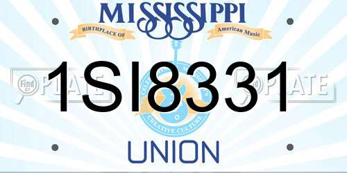 1SI8331 Mississippi License Plate