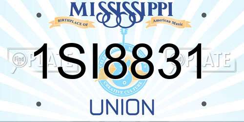 1SI8831 Mississippi License Plate