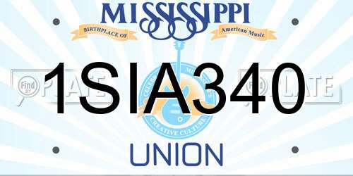 1SIA340 Mississippi License Plate