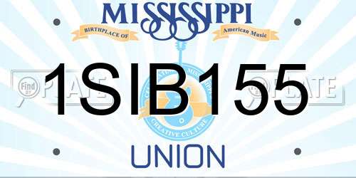 1SIB155 Mississippi License Plate