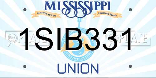 1SIB331 Mississippi License Plate