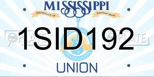 1SID192 Mississippi License Plate
