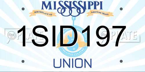 1SID197 Mississippi License Plate