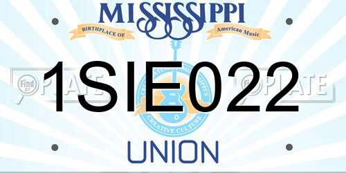 1SIE022 Mississippi License Plate