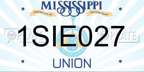 1SIE027 Mississippi License Plate