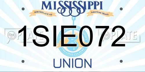 1SIE072 Mississippi License Plate