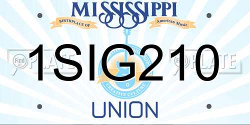1SIG210 Mississippi License Plate