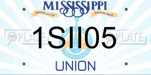 1SII05 Mississippi License Plate