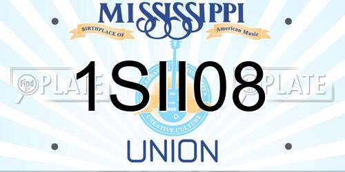1SII08 Mississippi License Plate