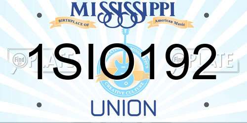 1SIO192 Mississippi License Plate