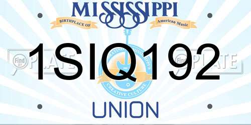 1SIQ192 Mississippi License Plate