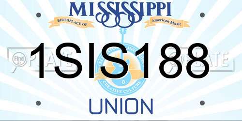 1SIS188 Mississippi License Plate