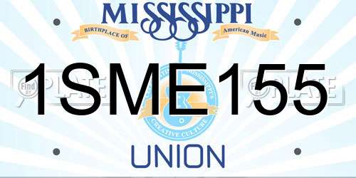 1SME155 Mississippi License Plate