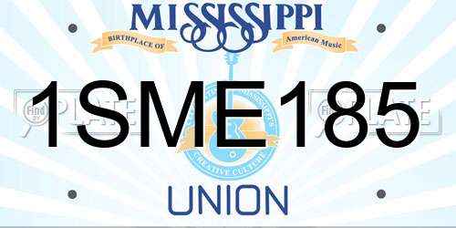 1SME185 Mississippi License Plate