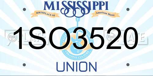 1SO3520 Mississippi License Plate