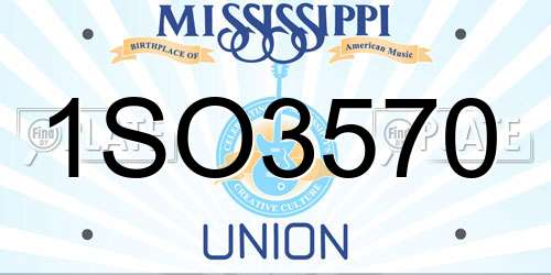 1SO3570 Mississippi License Plate