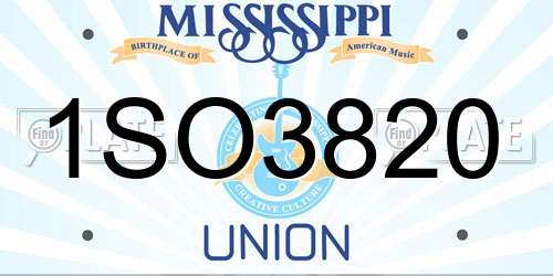 1SO3820 Mississippi License Plate