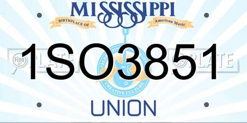 1SO3851 Mississippi License Plate