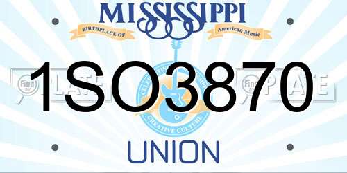 1SO3870 Mississippi License Plate