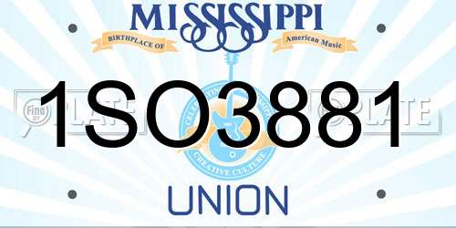 1SO3881 Mississippi License Plate