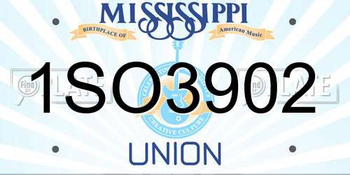 1SO3902 Mississippi License Plate