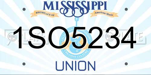 1SO5234 Mississippi License Plate