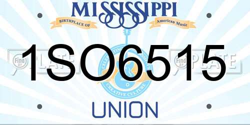 1SO6515 Mississippi License Plate