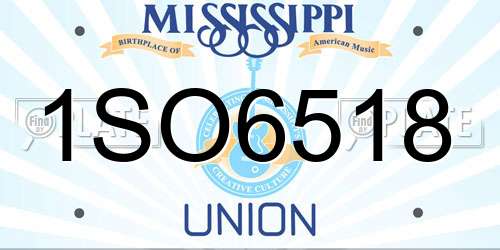 1SO6518 Mississippi License Plate