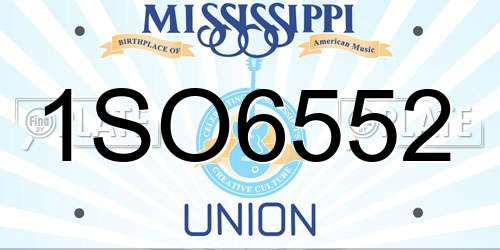 1SO6552 Mississippi License Plate