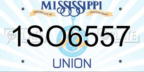 1SO6557 Mississippi License Plate