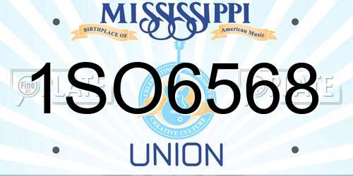 1SO6568 Mississippi License Plate