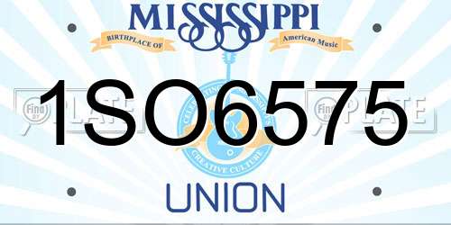 1SO6575 Mississippi License Plate