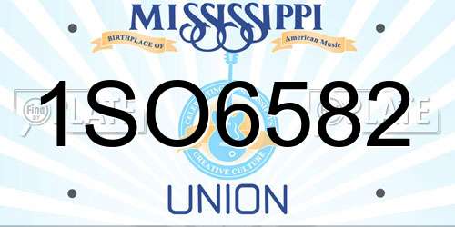 1SO6582 Mississippi License Plate