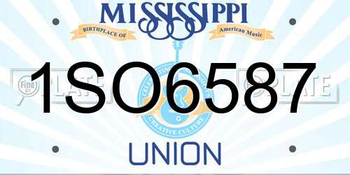 1SO6587 Mississippi License Plate