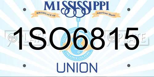 1SO6815 Mississippi License Plate