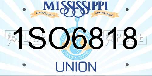 1SO6818 Mississippi License Plate