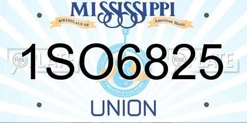 1SO6825 Mississippi License Plate