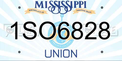1SO6828 Mississippi License Plate