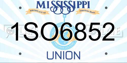 1SO6852 Mississippi License Plate