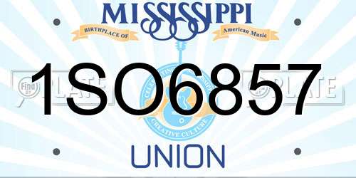 1SO6857 Mississippi License Plate