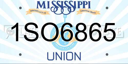 1SO6865 Mississippi License Plate